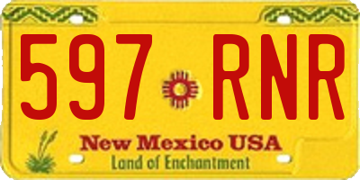 NM license plate 597RNR