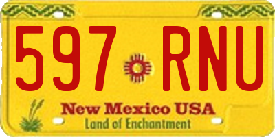 NM license plate 597RNU