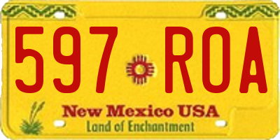 NM license plate 597ROA