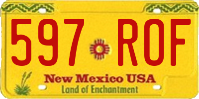 NM license plate 597ROF