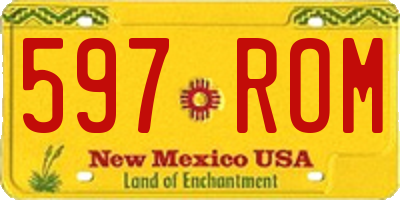 NM license plate 597ROM