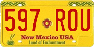 NM license plate 597ROU