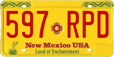 NM license plate 597RPD