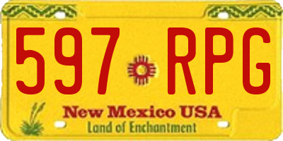 NM license plate 597RPG
