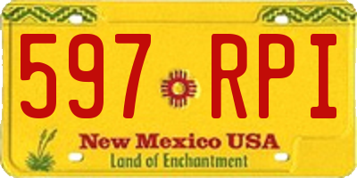NM license plate 597RPI