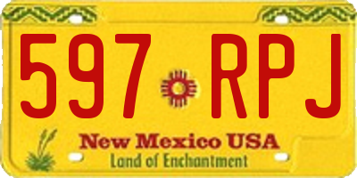 NM license plate 597RPJ