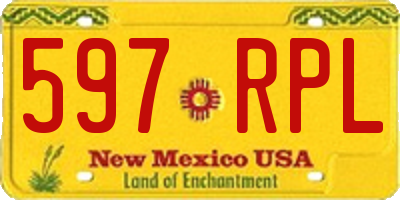 NM license plate 597RPL