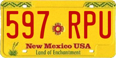 NM license plate 597RPU