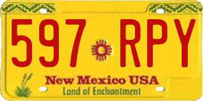 NM license plate 597RPY