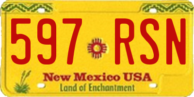 NM license plate 597RSN