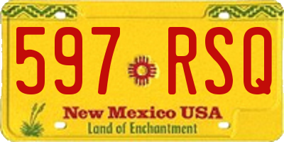 NM license plate 597RSQ