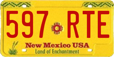 NM license plate 597RTE