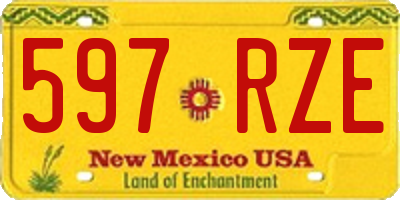 NM license plate 597RZE