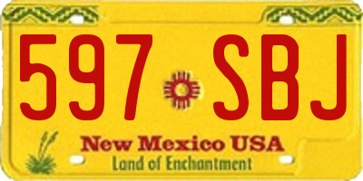 NM license plate 597SBJ