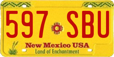 NM license plate 597SBU