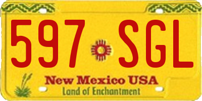 NM license plate 597SGL