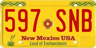 NM license plate 597SNB