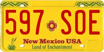 NM license plate 597SOE