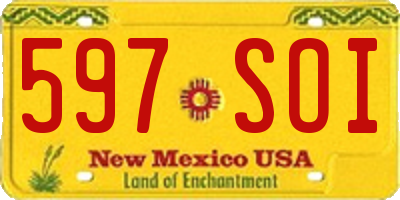 NM license plate 597SOI