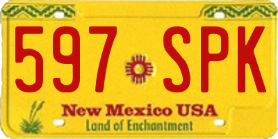 NM license plate 597SPK