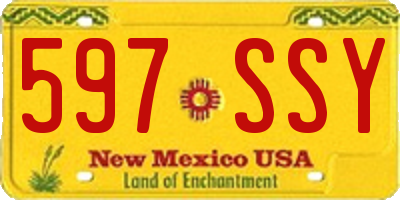 NM license plate 597SSY