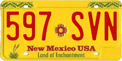 NM license plate 597SVN