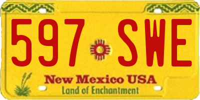NM license plate 597SWE