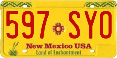 NM license plate 597SYO
