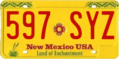 NM license plate 597SYZ