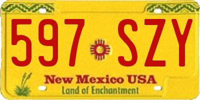 NM license plate 597SZY