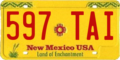 NM license plate 597TAI