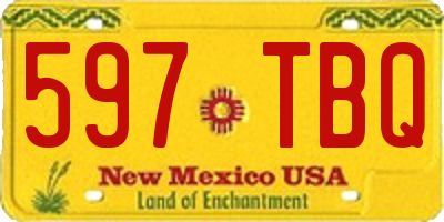 NM license plate 597TBQ