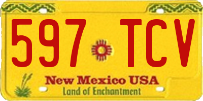 NM license plate 597TCV