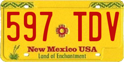 NM license plate 597TDV