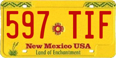 NM license plate 597TIF