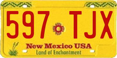 NM license plate 597TJX