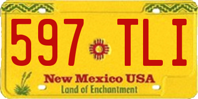 NM license plate 597TLI