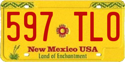 NM license plate 597TLO