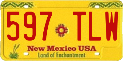 NM license plate 597TLW