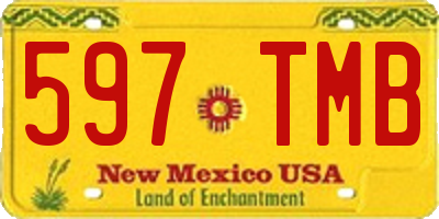 NM license plate 597TMB