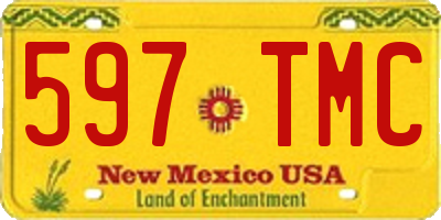 NM license plate 597TMC