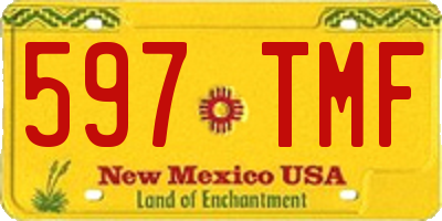 NM license plate 597TMF