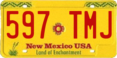 NM license plate 597TMJ