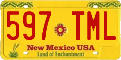 NM license plate 597TML