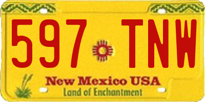 NM license plate 597TNW