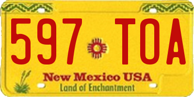 NM license plate 597TOA