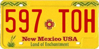 NM license plate 597TOH