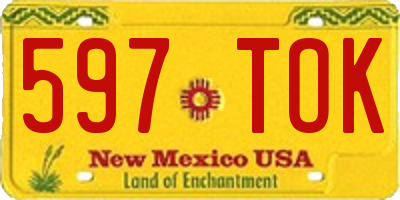 NM license plate 597TOK