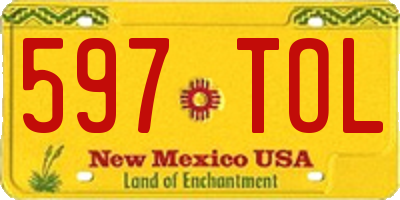 NM license plate 597TOL