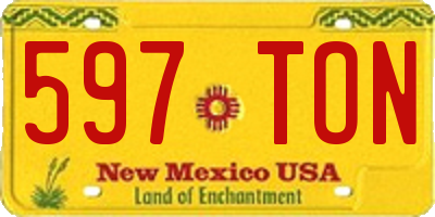 NM license plate 597TON